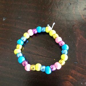 pink yellow and blue braclet